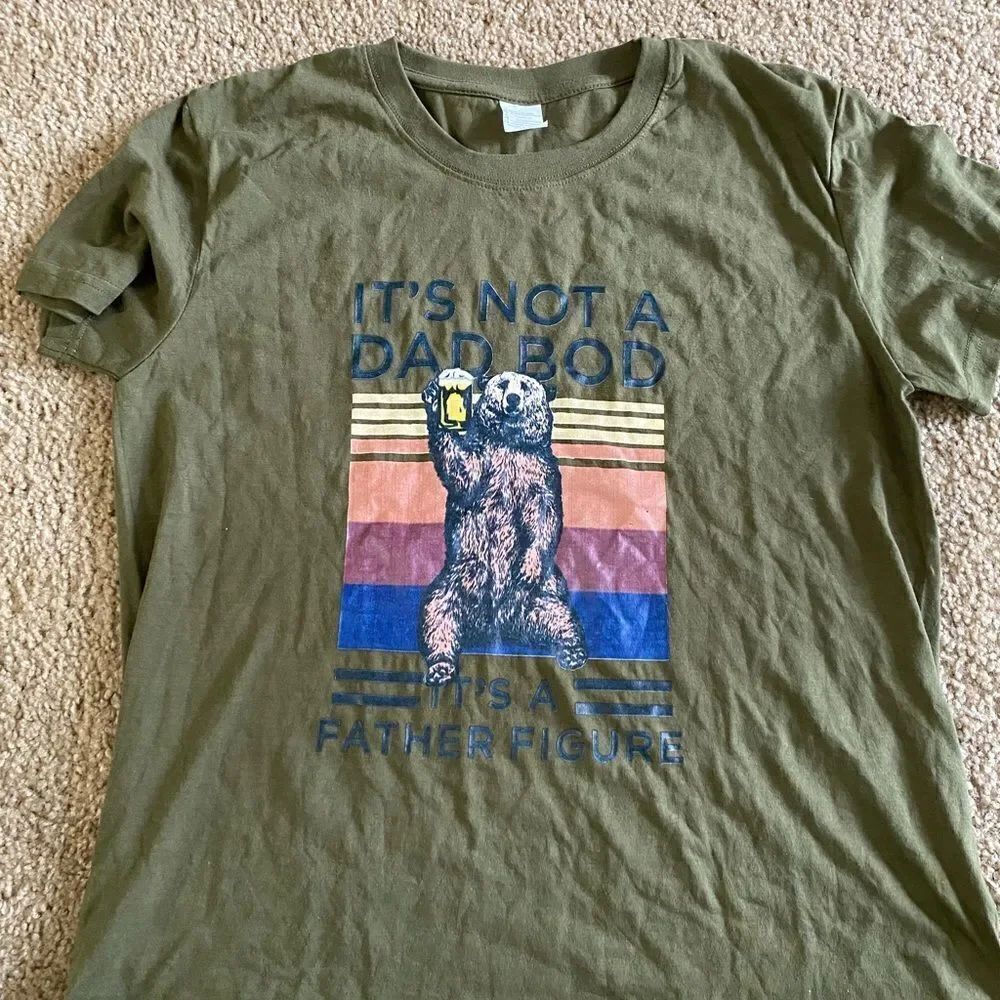 Father Figure Dad Bod Bear Funny Joke Tshirt